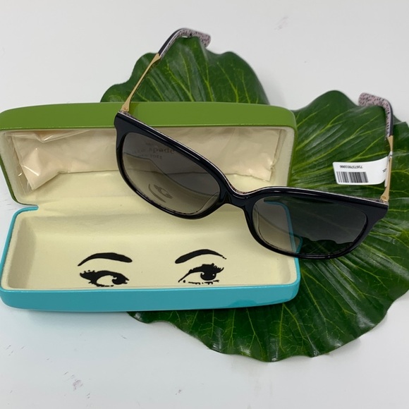 Kate Spade Mackenzee Black Pattern Red Sunglasses - Picture 3 of 10